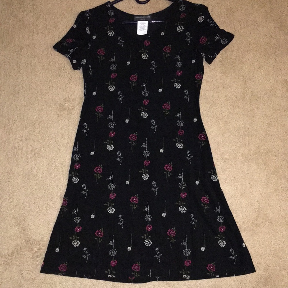 Floral Black Dress. Size 10P